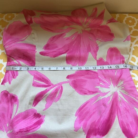 JONES NEW YORK Size 10 Tan Pink Floral Dress - Picture 11 of 15